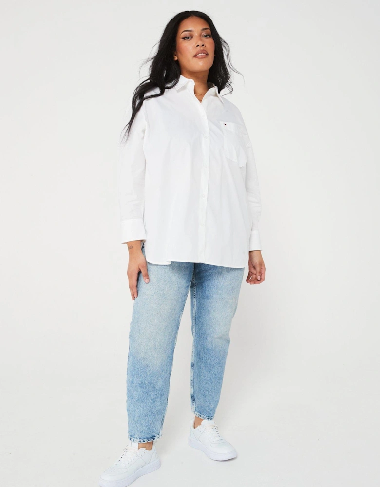 Plus Size Cotton Shirt - White
