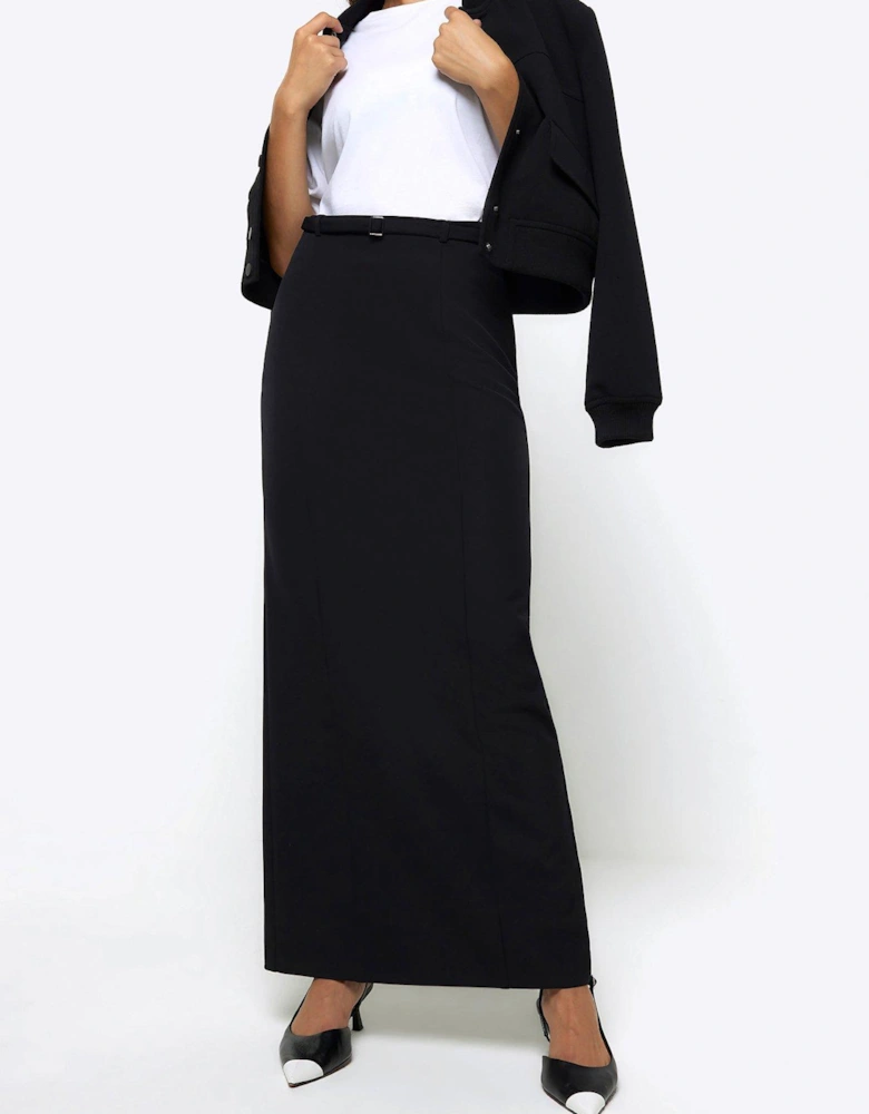 A Line Maxi Pencil Skirt - Black