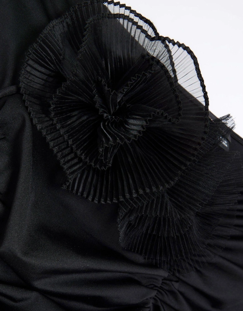 Ruched Corsage Bodysuit - Black