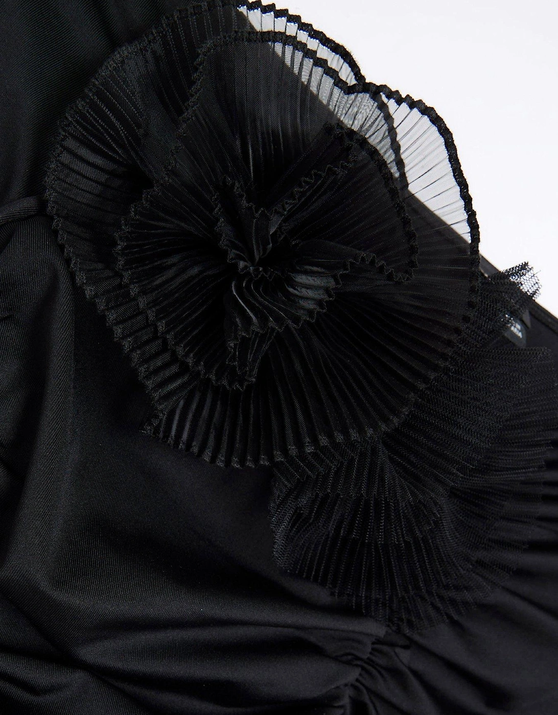 Ruched Corsage Bodysuit - Black