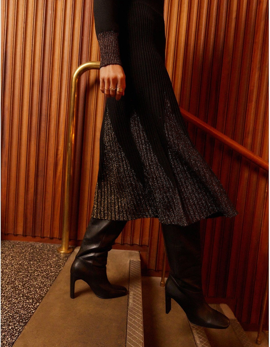 Knitted Midi Dress - Black