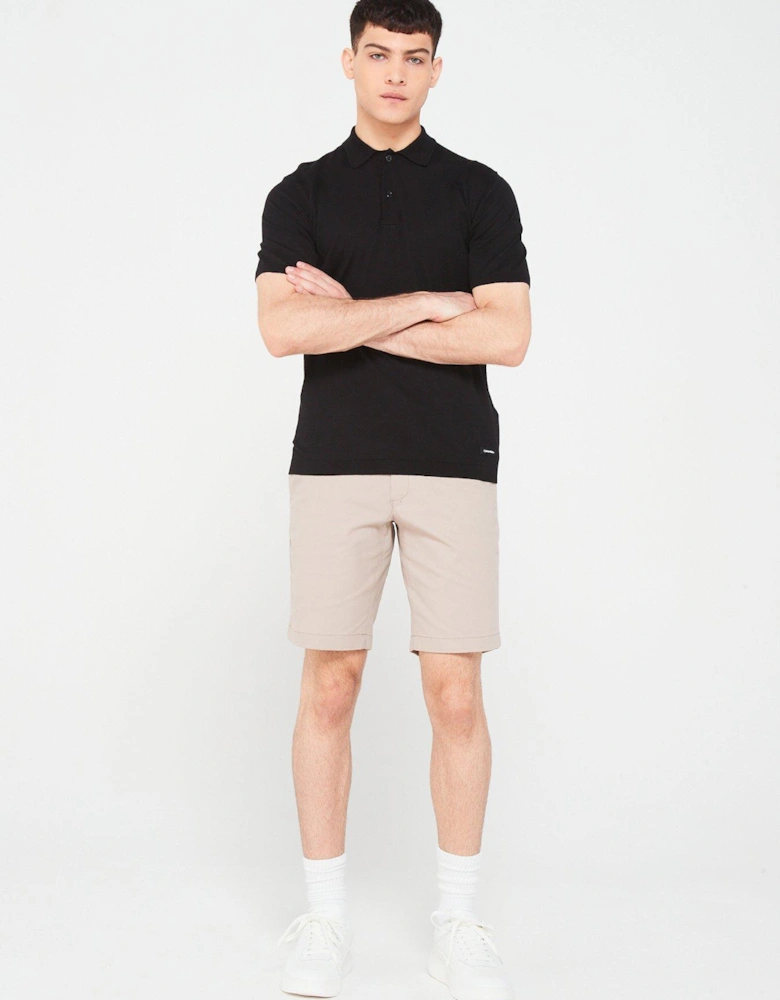 Modern Twill Slim Shorts with Belt - Light Grey 