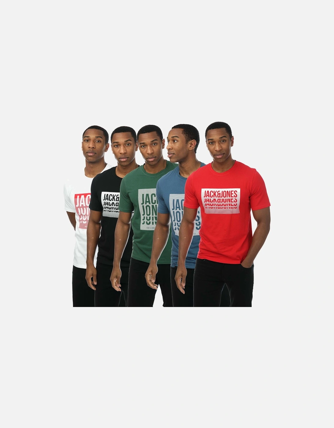 Mens Flint 5 Pack Crew T-Shirts, 7 of 6