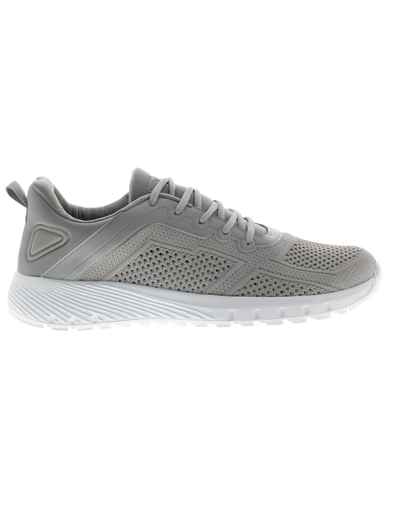 Mens Trainers Lace Up Rivers Lightweight Mesh Upper Grey UK Size