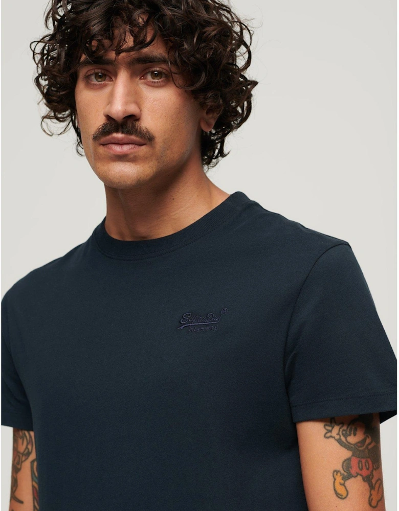 Essential Logo Embroidered T-Shirt - Navy