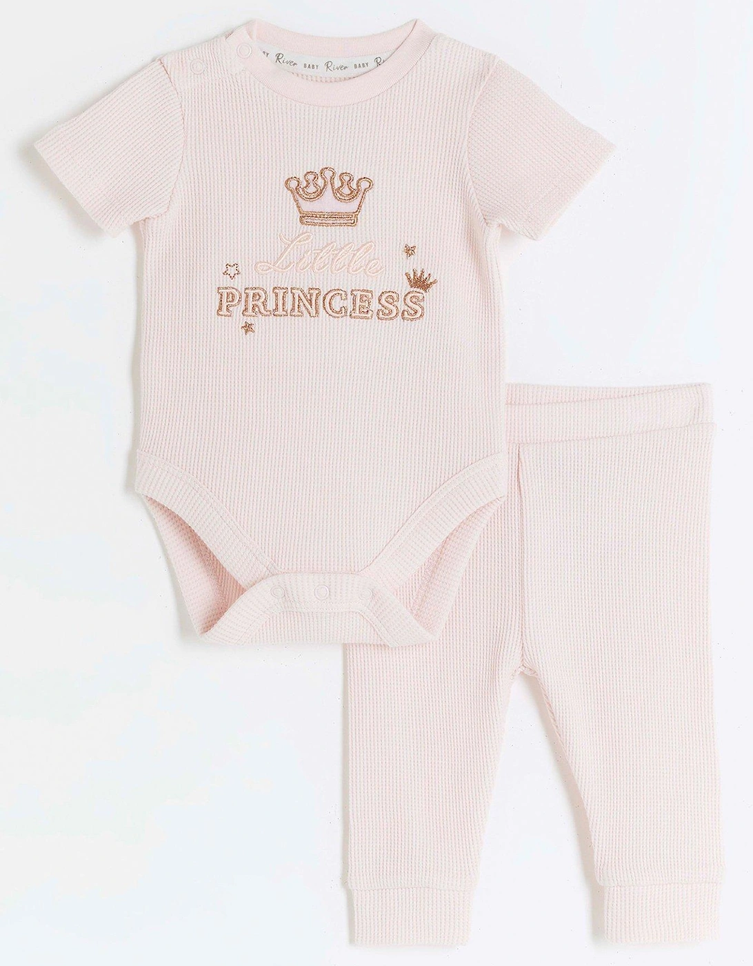 Baby Girls Embroidered All In One Set - Pink, 5 of 4