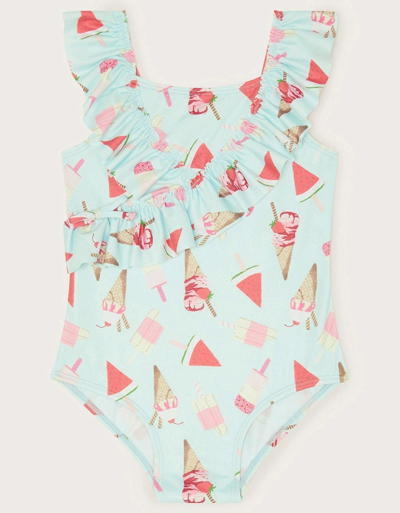 Baby Girls Ice-cream Swimsuit - Blue
