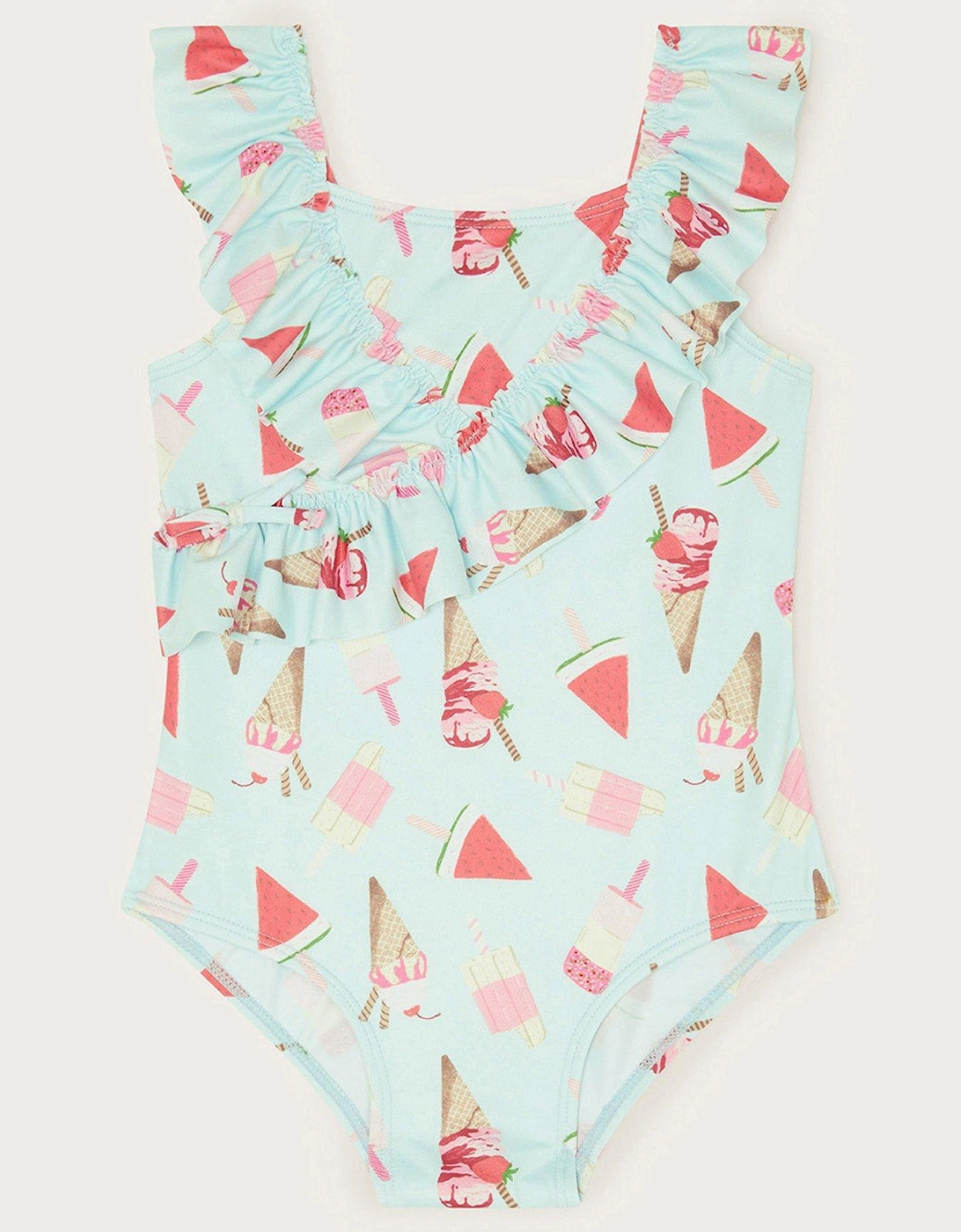Baby Girls Ice-cream Swimsuit - Blue, 2 of 1