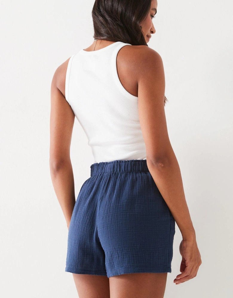 Crinkle Shorts - Navy