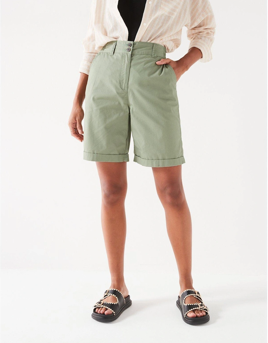 Two Pack Poplin Shorts - Stone/Sage