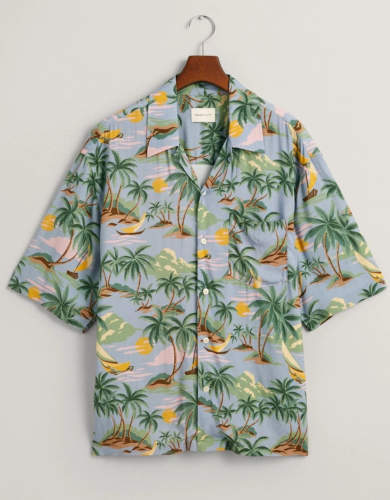 Mens Hawaiian Print Short Sleeve Shirt