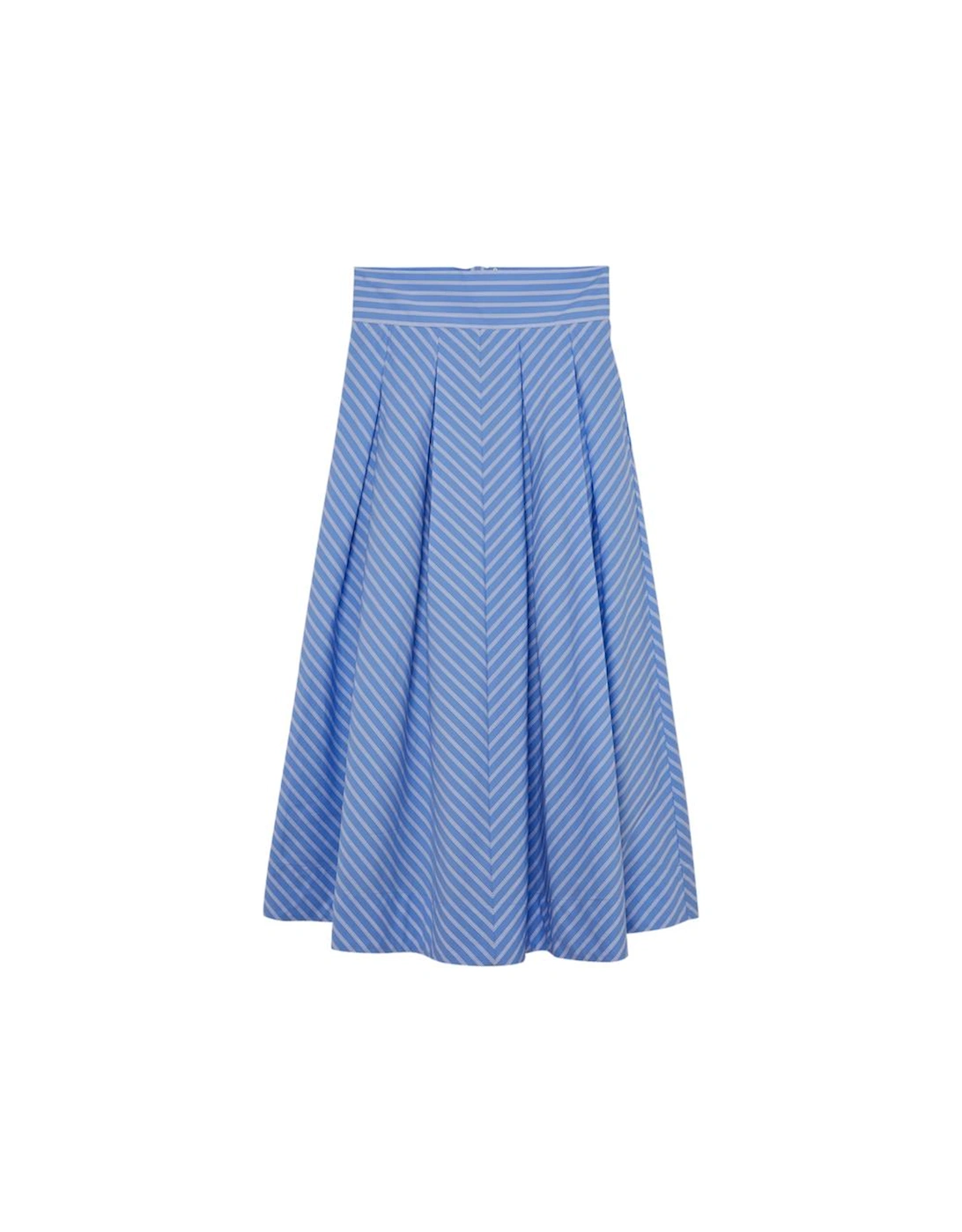 Stripe Woven Prom Midi Skirt