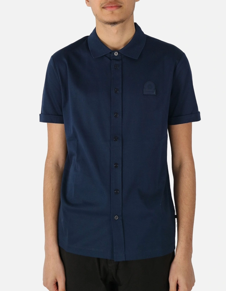Polo Collar SS Navy Shirt