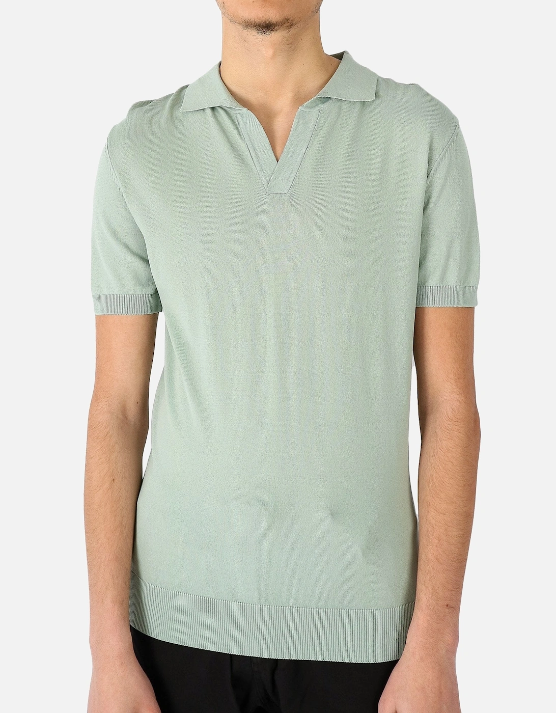 Open Collar Knitted Green Polo, 5 of 4
