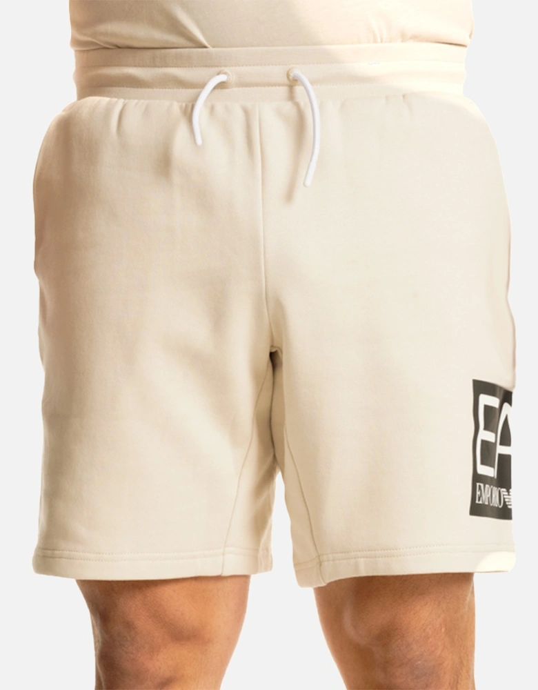 Mens Leg Logo Jersey Shorts (Beige)