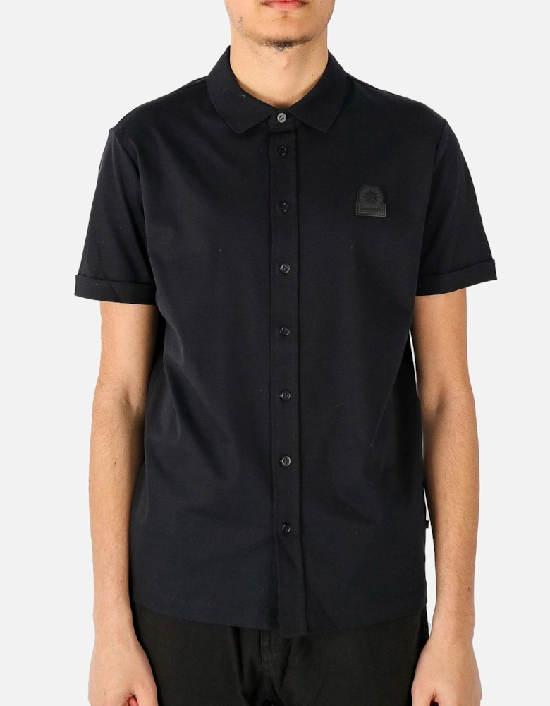 Polo Collar Black SS Shirt