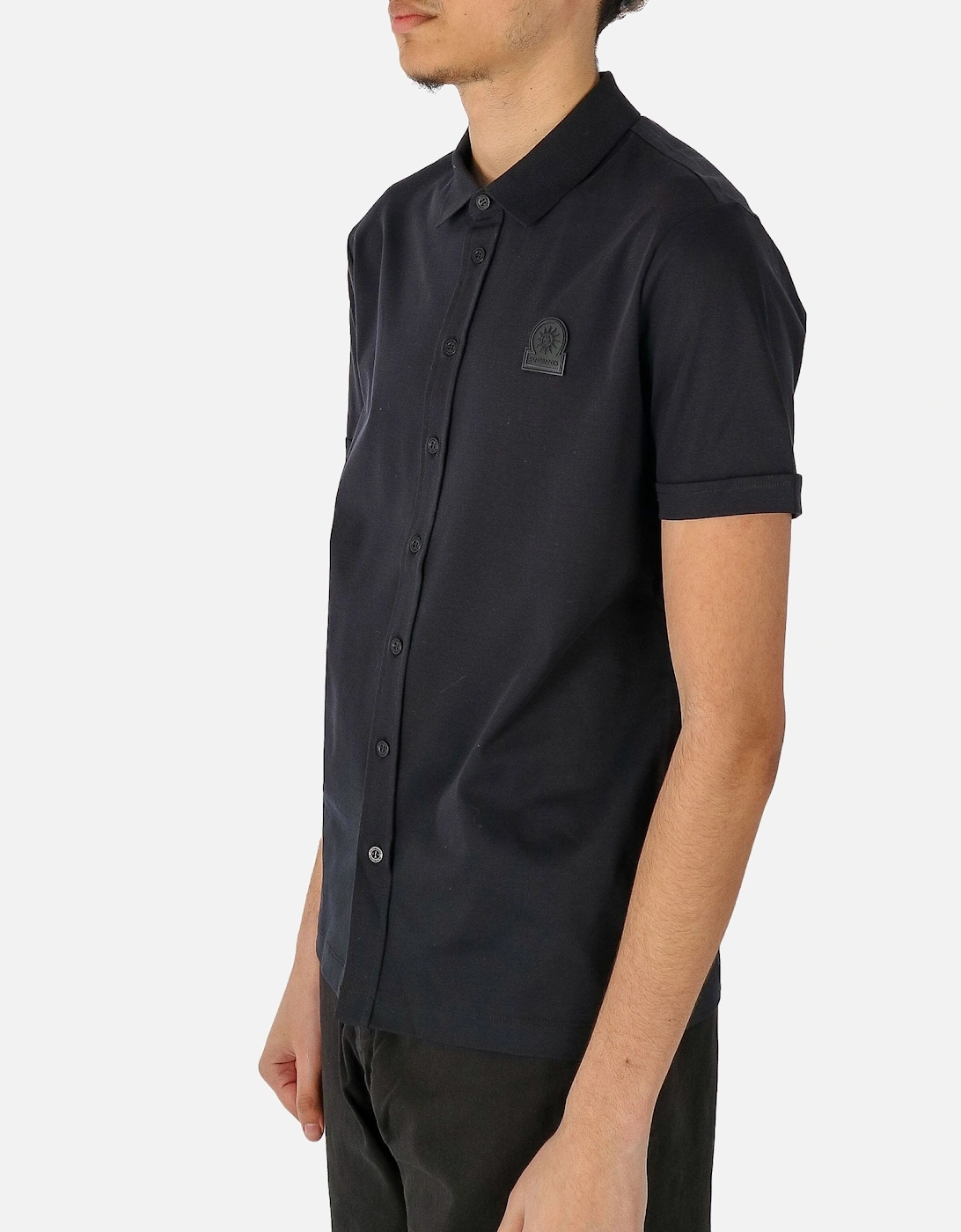 Polo Collar Black SS Shirt