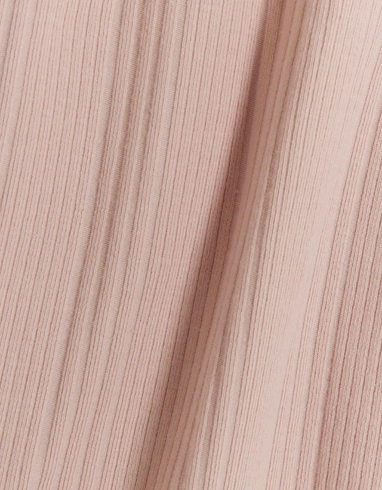 Girls Rib Flared Trousers - Pink