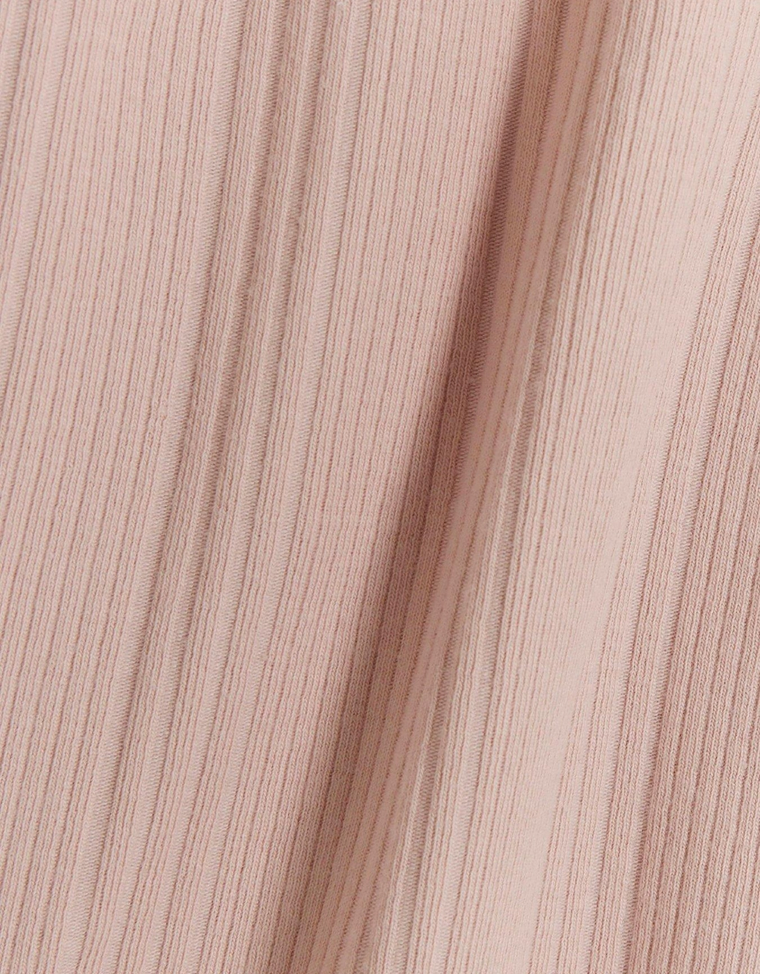 Girls Rib Flared Trousers - Pink