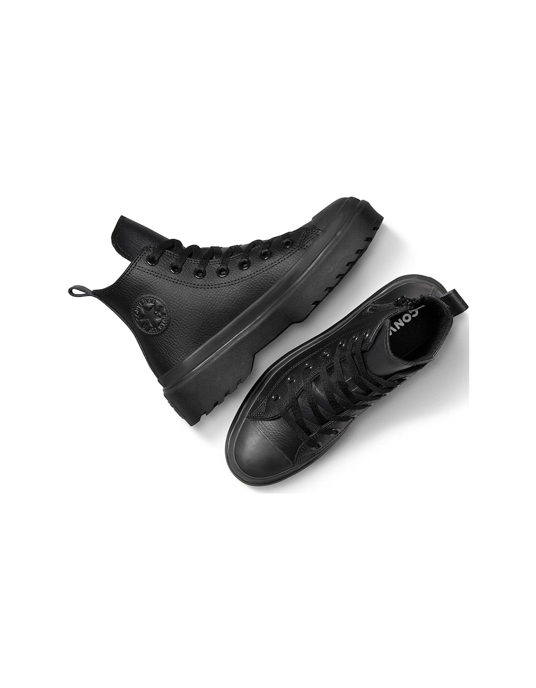Chuck Taylor All Star Lugged Lift Leather Hi Top Trainers - Black