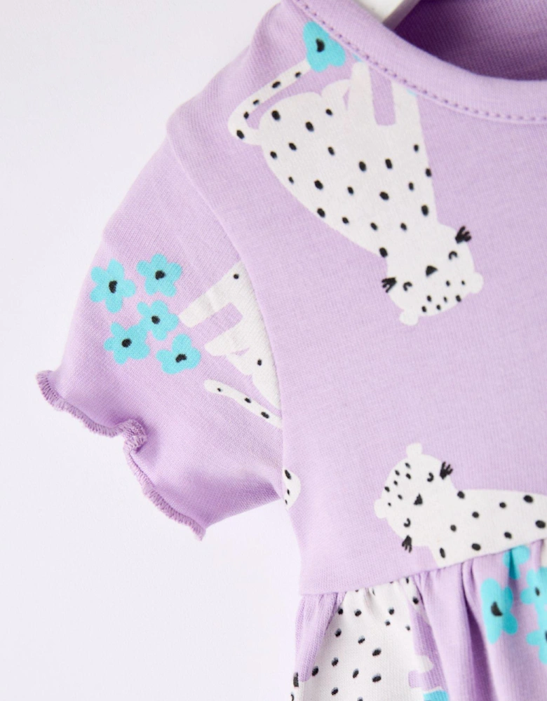 Baby Girls Short Sleeve Leopard Print Dress