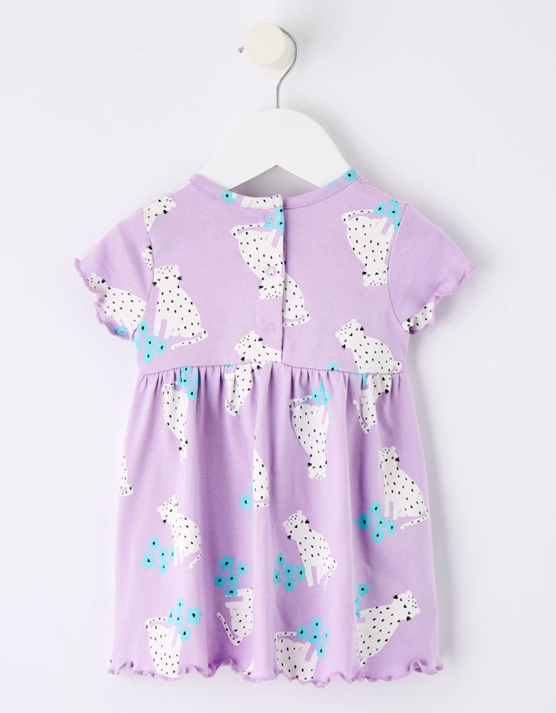 Baby Girls Short Sleeve Leopard Print Dress