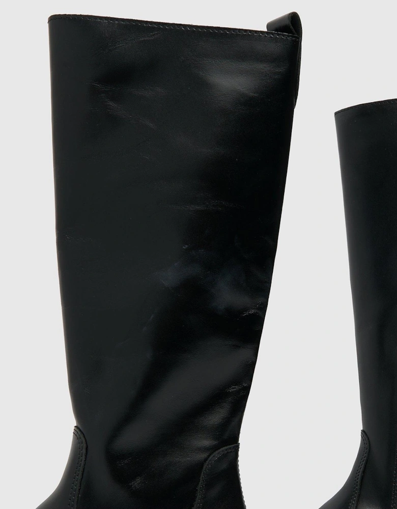 Dove Leather Chunky Knee Boot