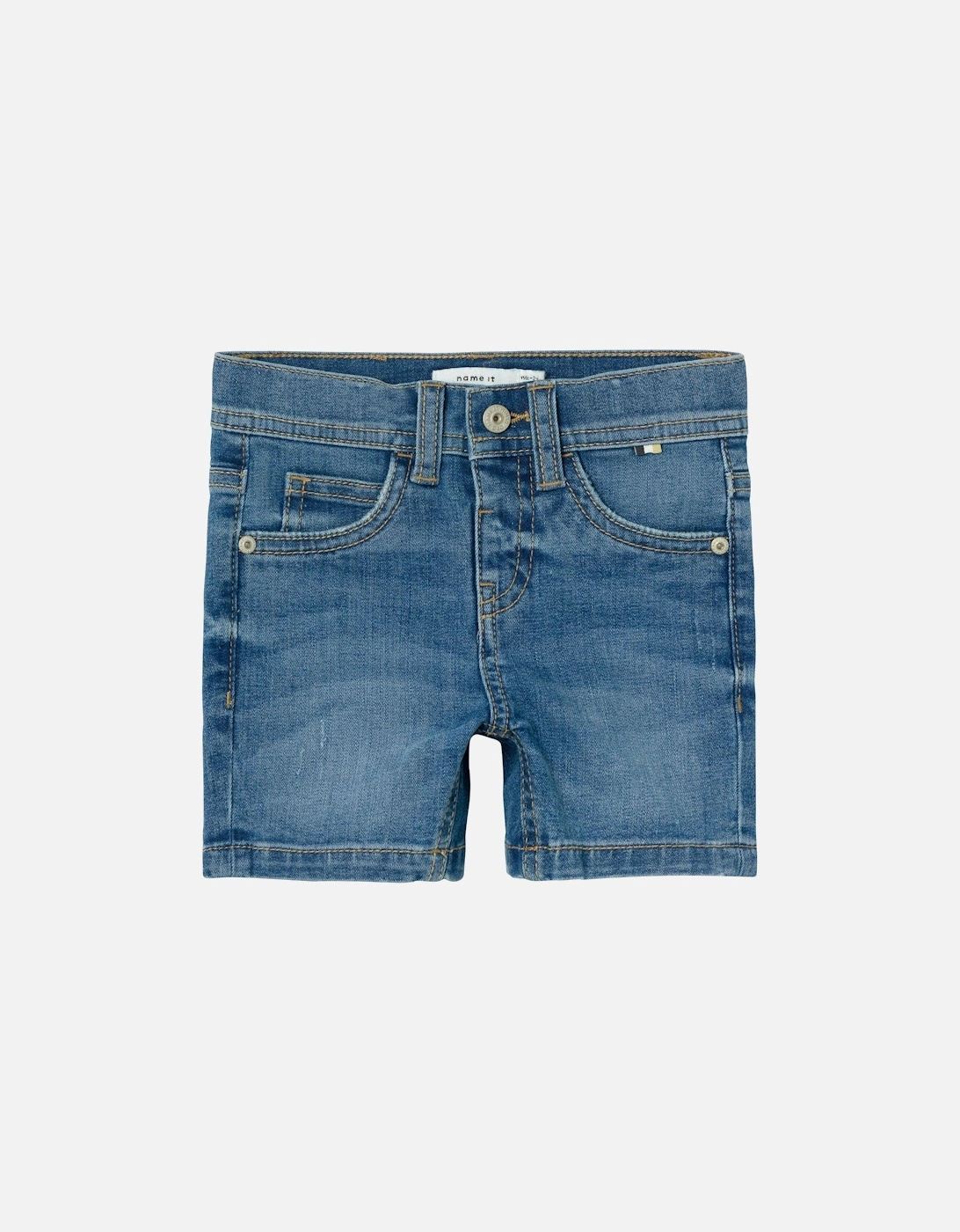 Mini Boys Silas Denim Shorts - Medium Blue Denim, 2 of 1