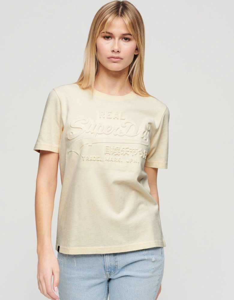 Embossed Relaxed T-shirt - White