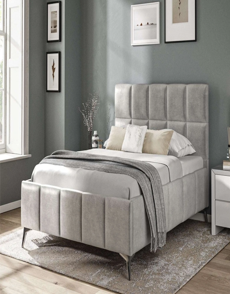 Porth 4'6 Fabric Bedframe Grey Linen