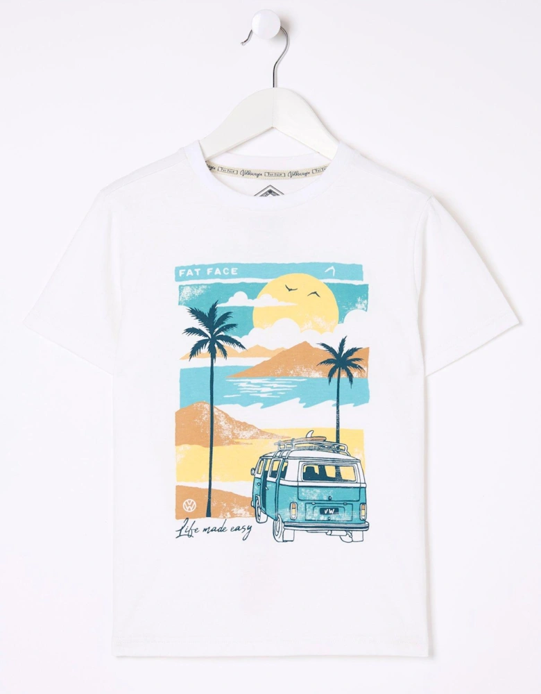 Boys VW Summer Graphic Short Sleeve Tshirt - Natural White