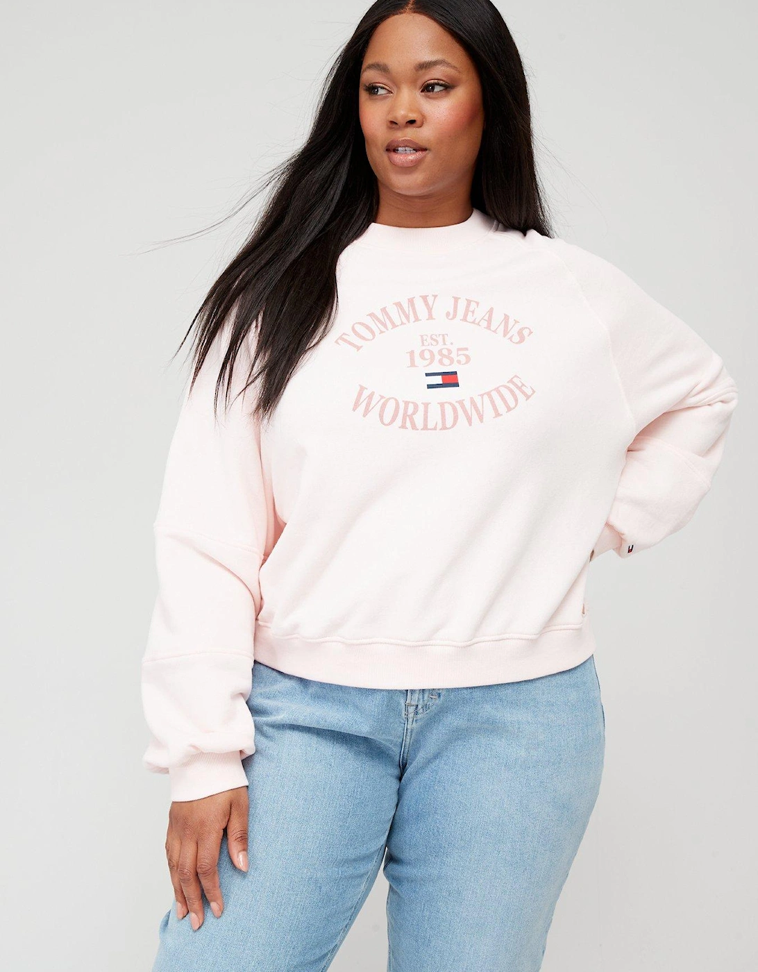 Curve Relaxed Worldwide Raglan Crew Neck Sweater - Pink, 5 of 4