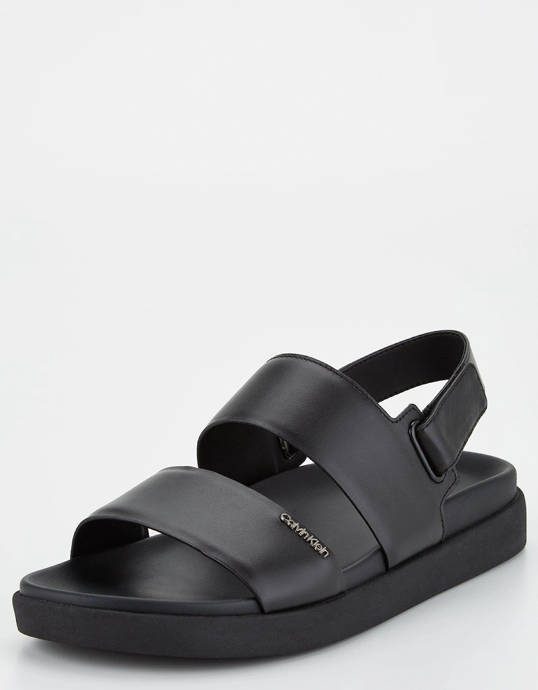 Flatform Leather Sandal - Black