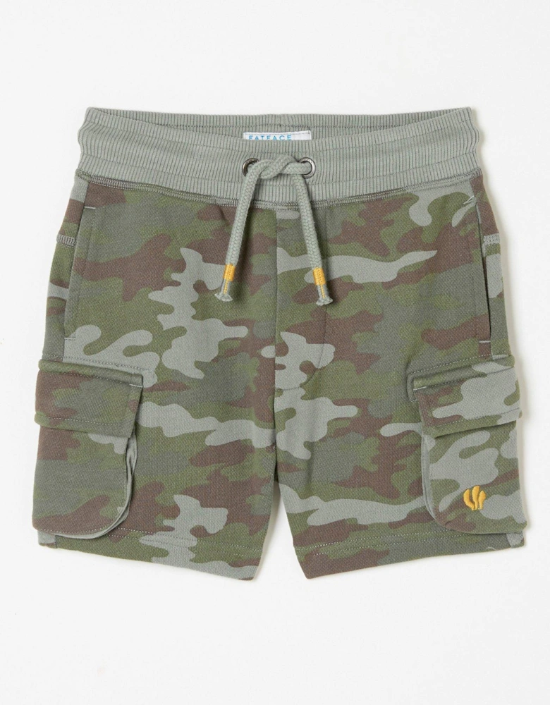 Boys Hatfield Camo Cargo Shorts - Khaki