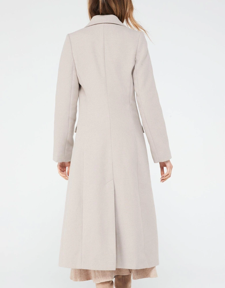 Tailored Longline Overcoat - Beige