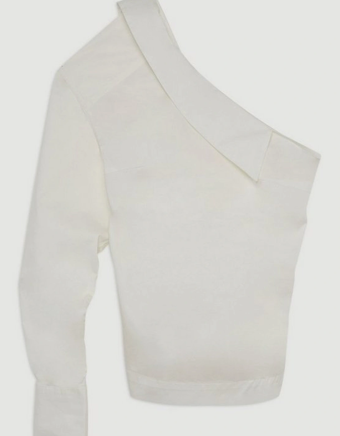 Cotton Poplin Woven One Sleeve Shirt