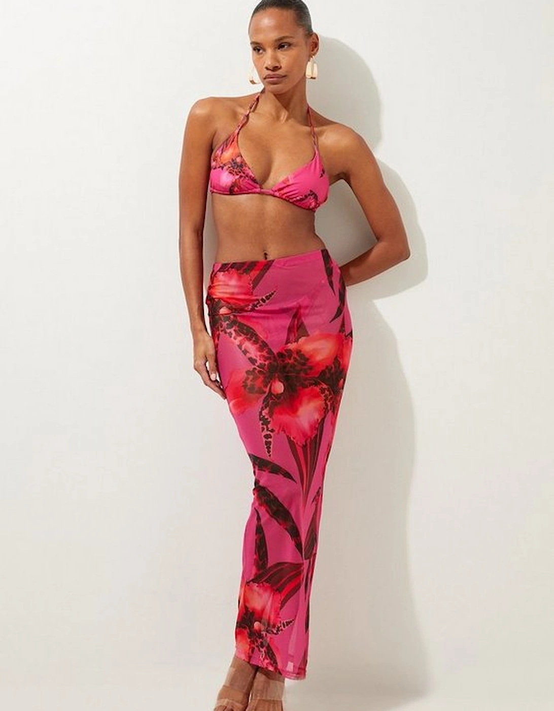 Abstract Floral Print Beach Maxi Skirt, 5 of 4