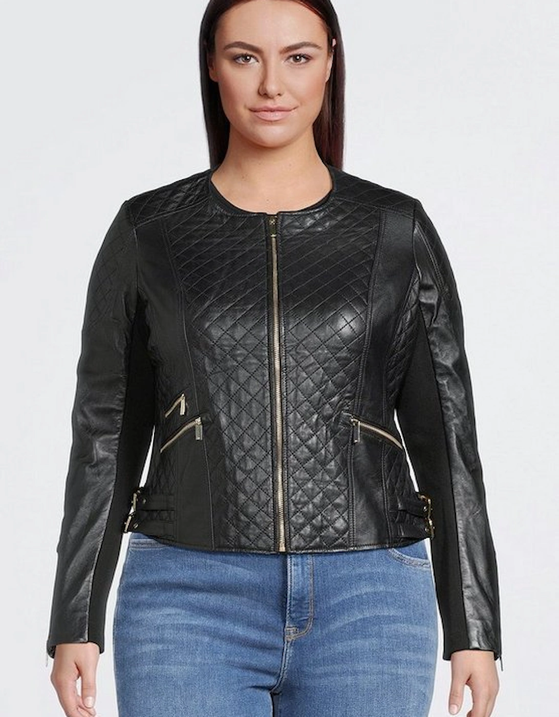 Plus Size Leather Quilted Jacket, 9 of 8