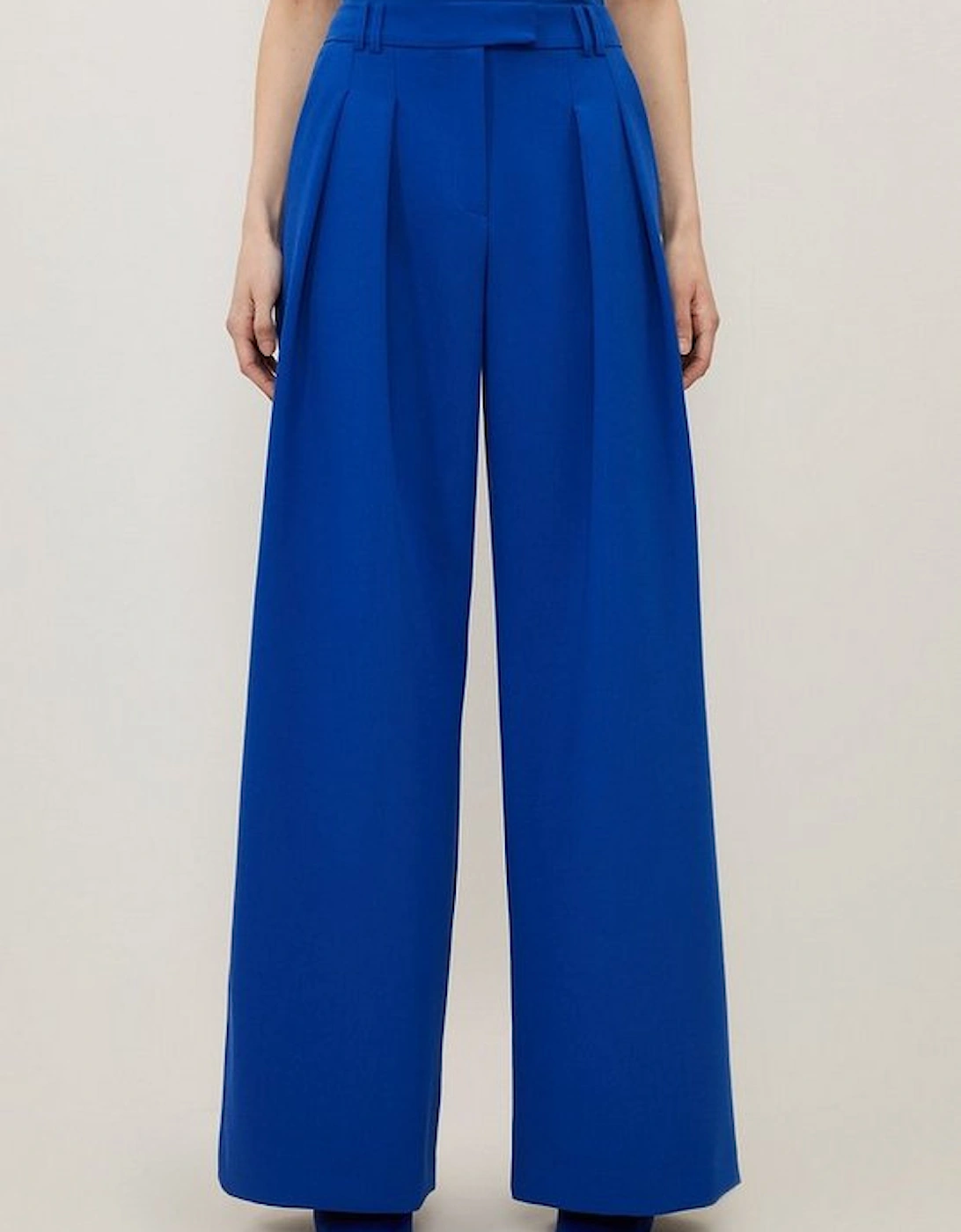 Clean Tailored Pleated Wide Leg Trousers