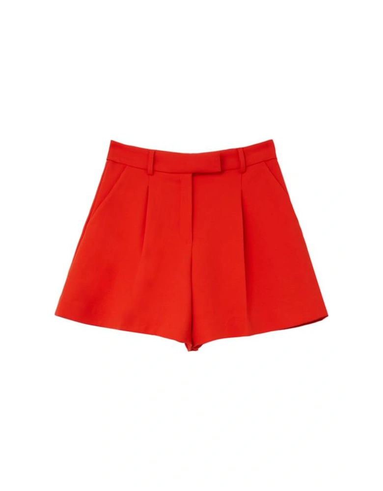 Compact Stretch Pleated Tailored Shorts