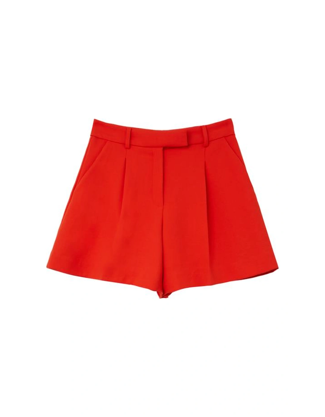 Compact Stretch Pleated Tailored Shorts
