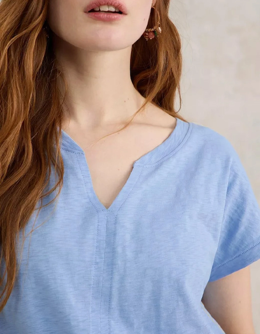 Women's Nelly Notch Neck Tee Light Blue