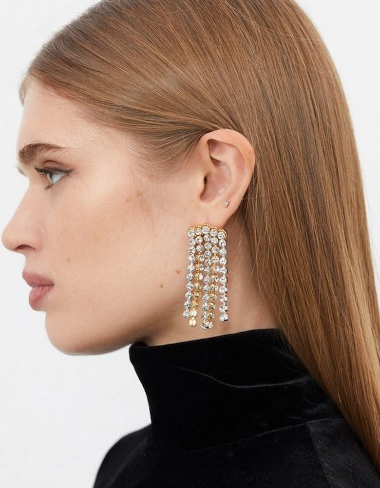 Diamante Drop Statement Earrings