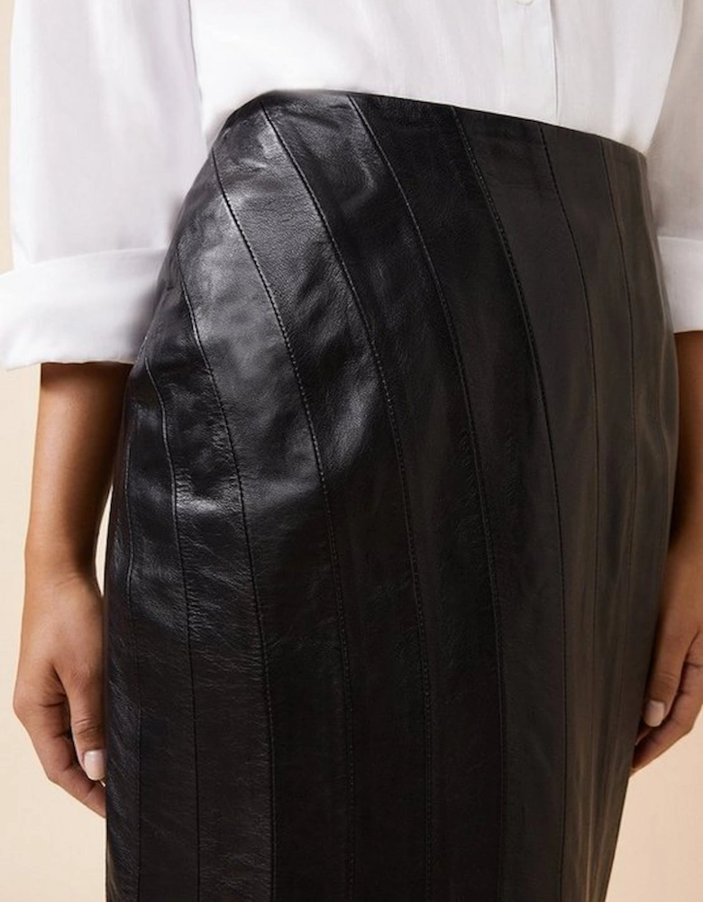 Leather Tassle Hem Pencil Skirt