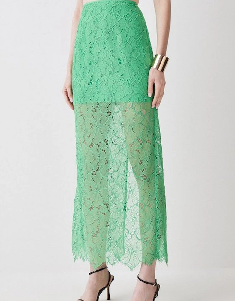 Lace Woven Maxi Skirt