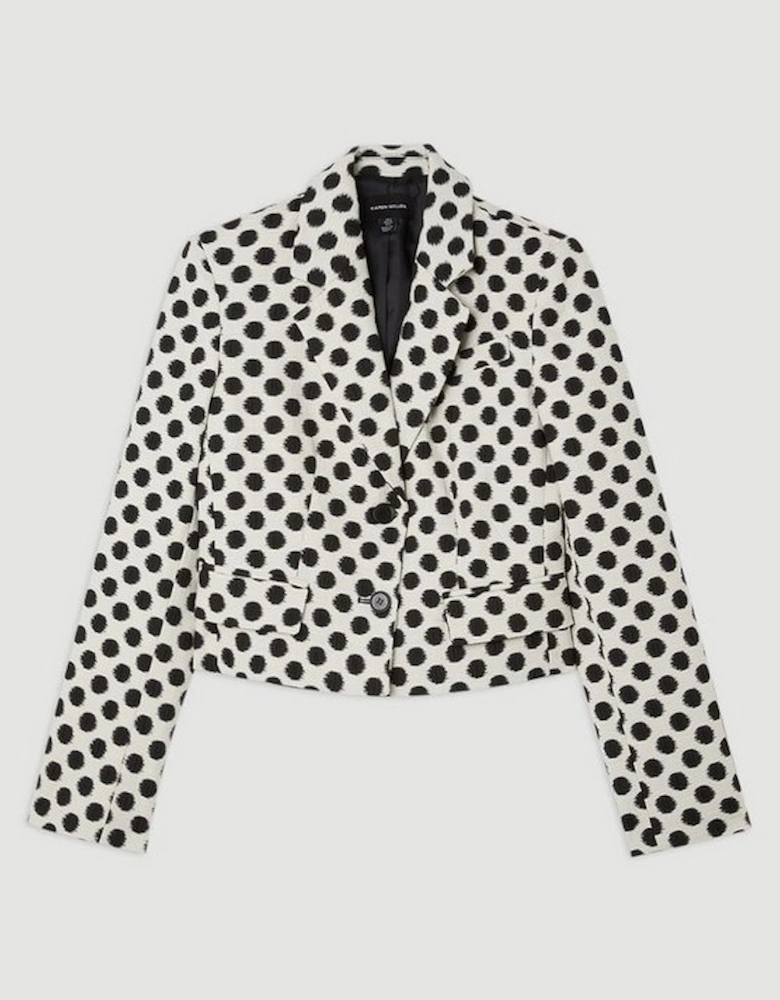 Tailored Jacquard Spot Single Breasted Jacket