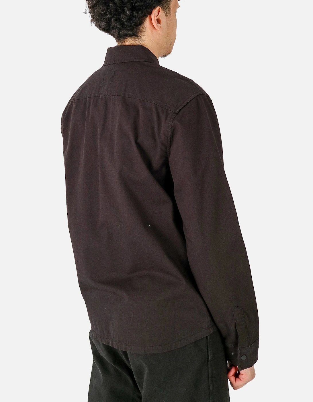 Gabardine Zip Black Overshirt Jacket