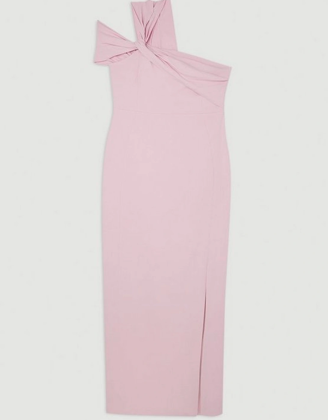 Compact Stretch Viscose Tailored One Shoulder Maxi Dress