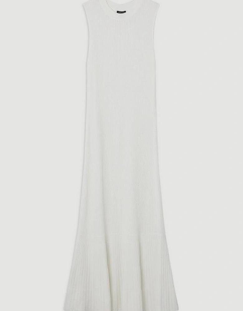 Viscose Blend Pointelle Knit Maxi Dress