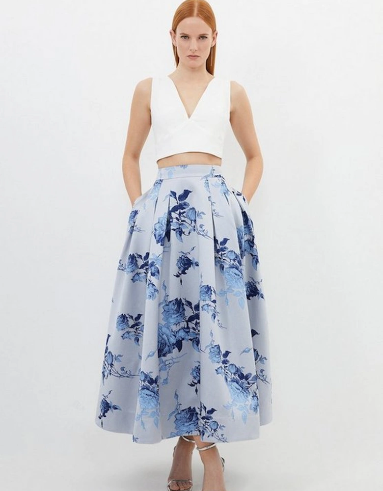 Jacquard Woven Midi Skirt